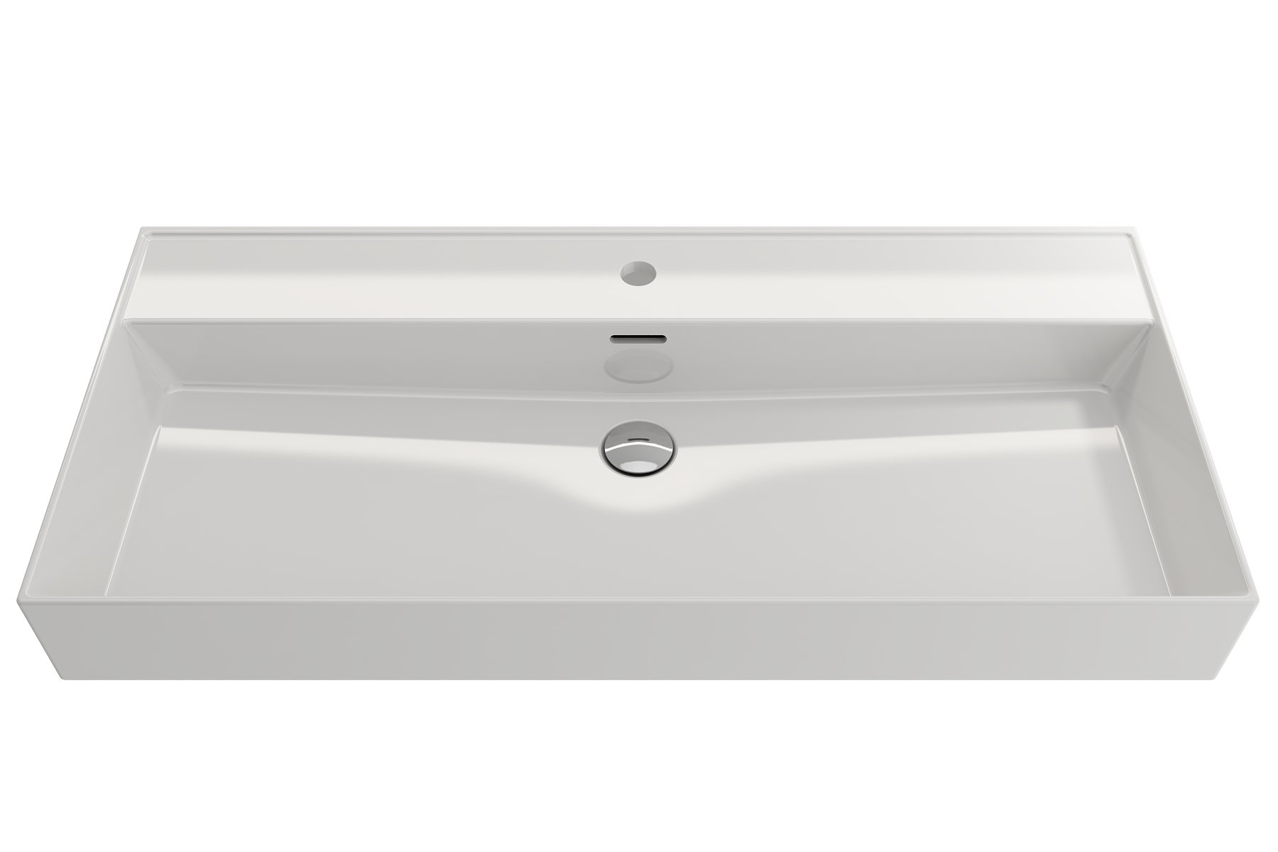 Milano Wall-Mounted Sink Fireclay  39.75 in. 1-Hole with Overflow 1378