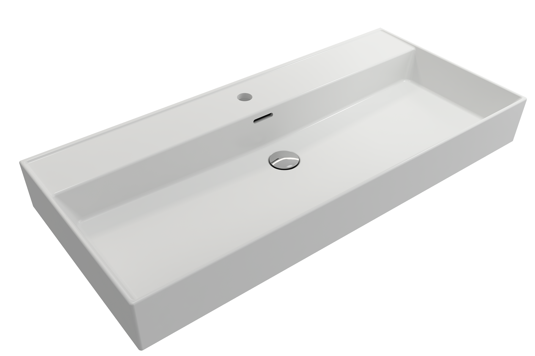 Milano Wall-Mounted Sink Fireclay  39.75 in. 1-Hole with Overflow 1378