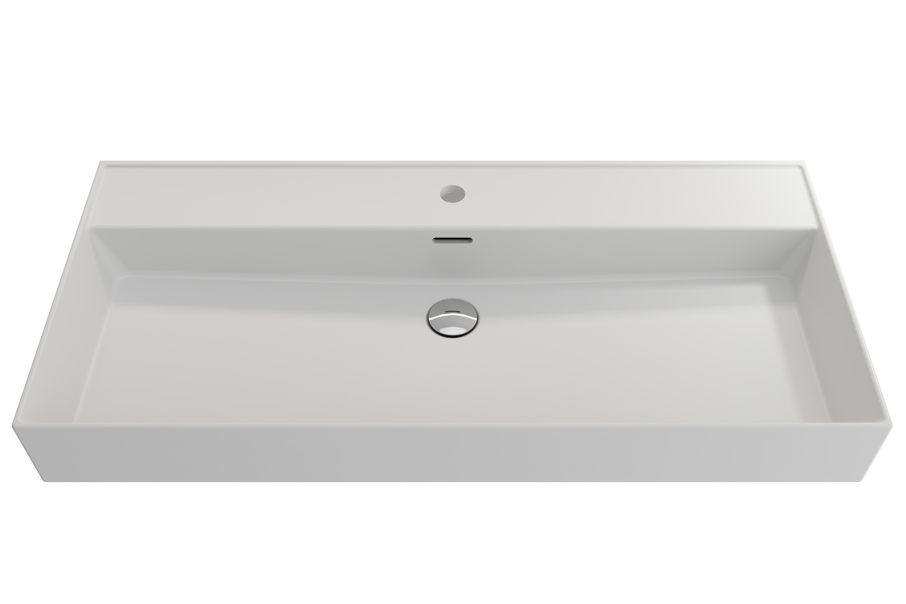 Milano Wall-Mounted Sink Fireclay  39.75 in. 1-Hole with Overflow 1378