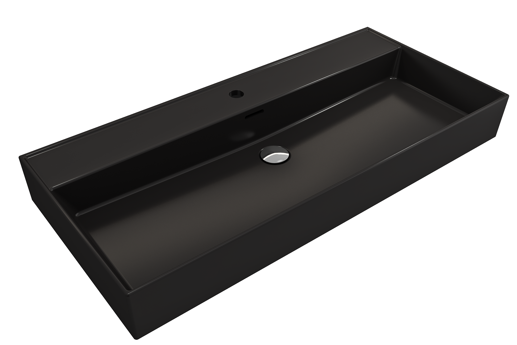 Milano Wall-Mounted Sink Fireclay  39.75 in. 1-Hole with Overflow 1378