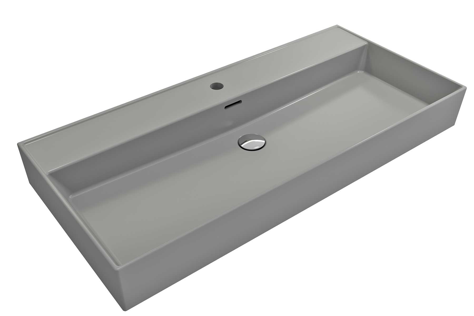 Milano Wall-Mounted Sink Fireclay  39.75 in. 1-Hole with Overflow 1378