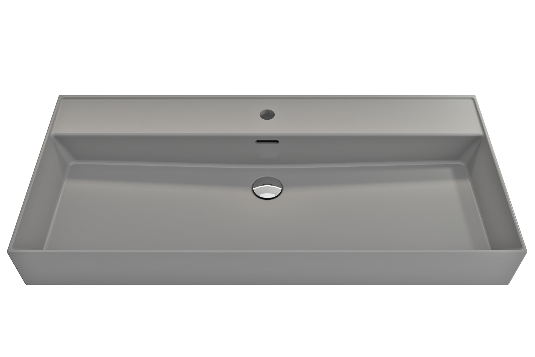 Milano Wall-Mounted Sink Fireclay  39.75 in. 1-Hole with Overflow 1378