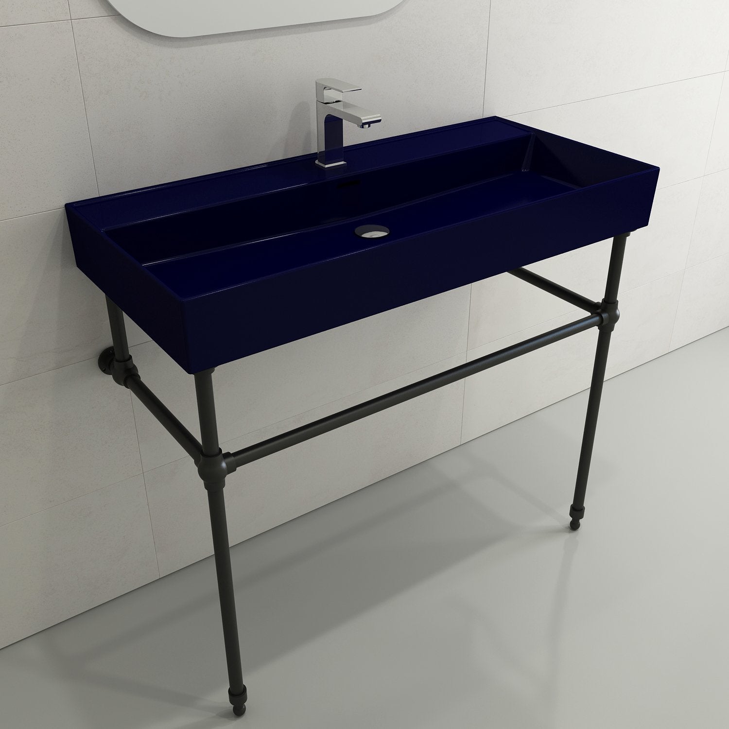 Milano Wall-Mounted Sink Fireclay  39.75 in. 1-Hole with Overflow 1378