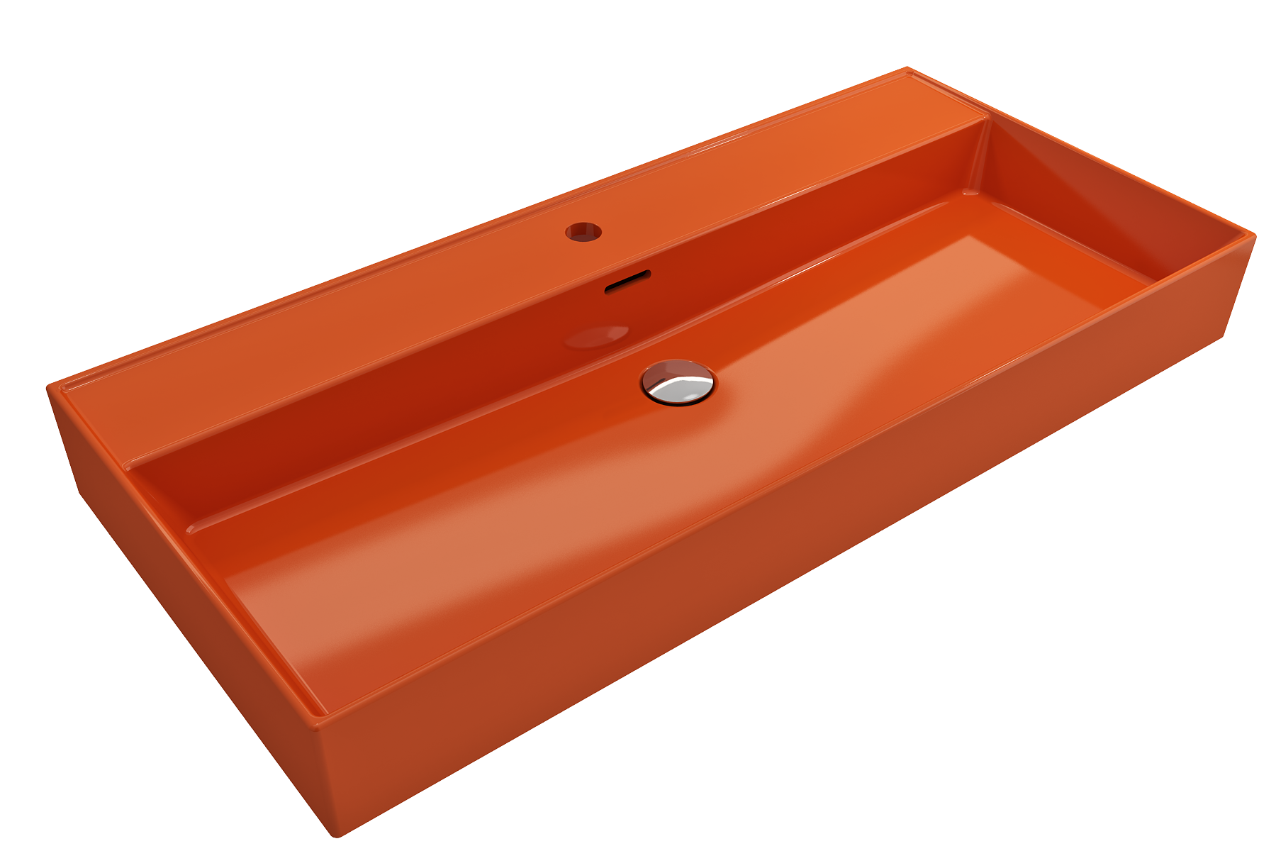 Milano Wall-Mounted Sink Fireclay  39.75 in. 1-Hole with Overflow 1378