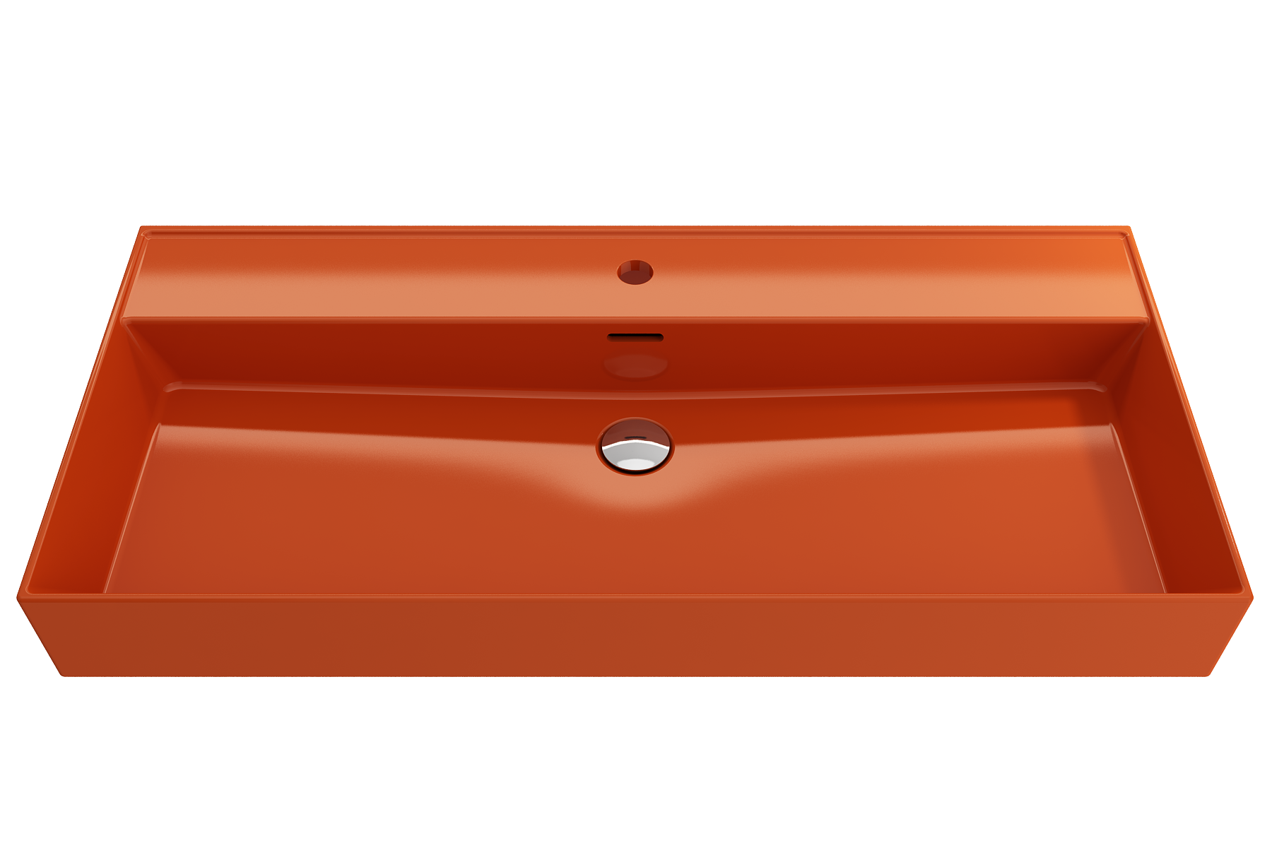 Milano Wall-Mounted Sink Fireclay  39.75 in. 1-Hole with Overflow 1378