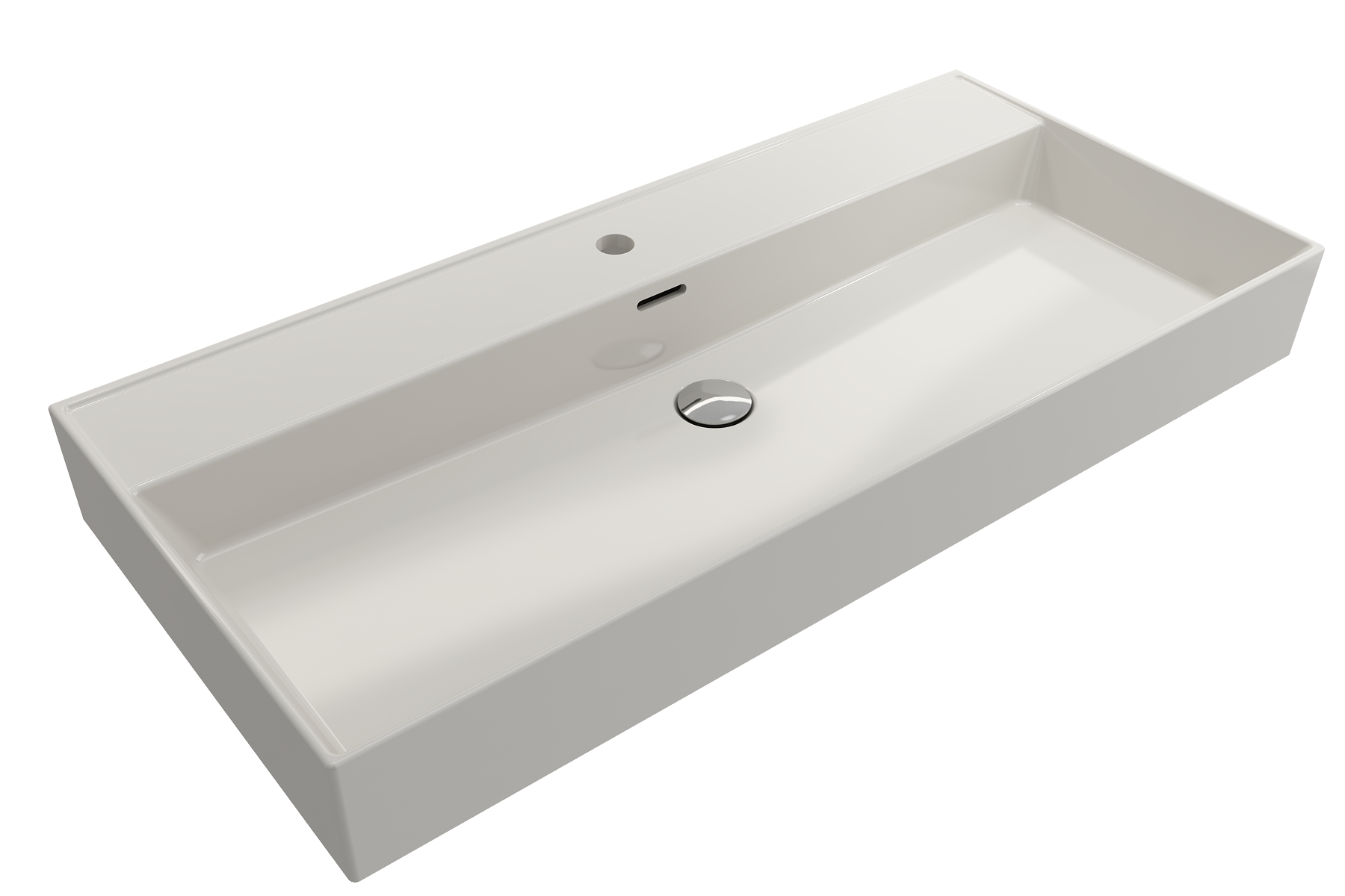 Milano Wall-Mounted Sink Fireclay  39.75 in. 1-Hole with Overflow 1378