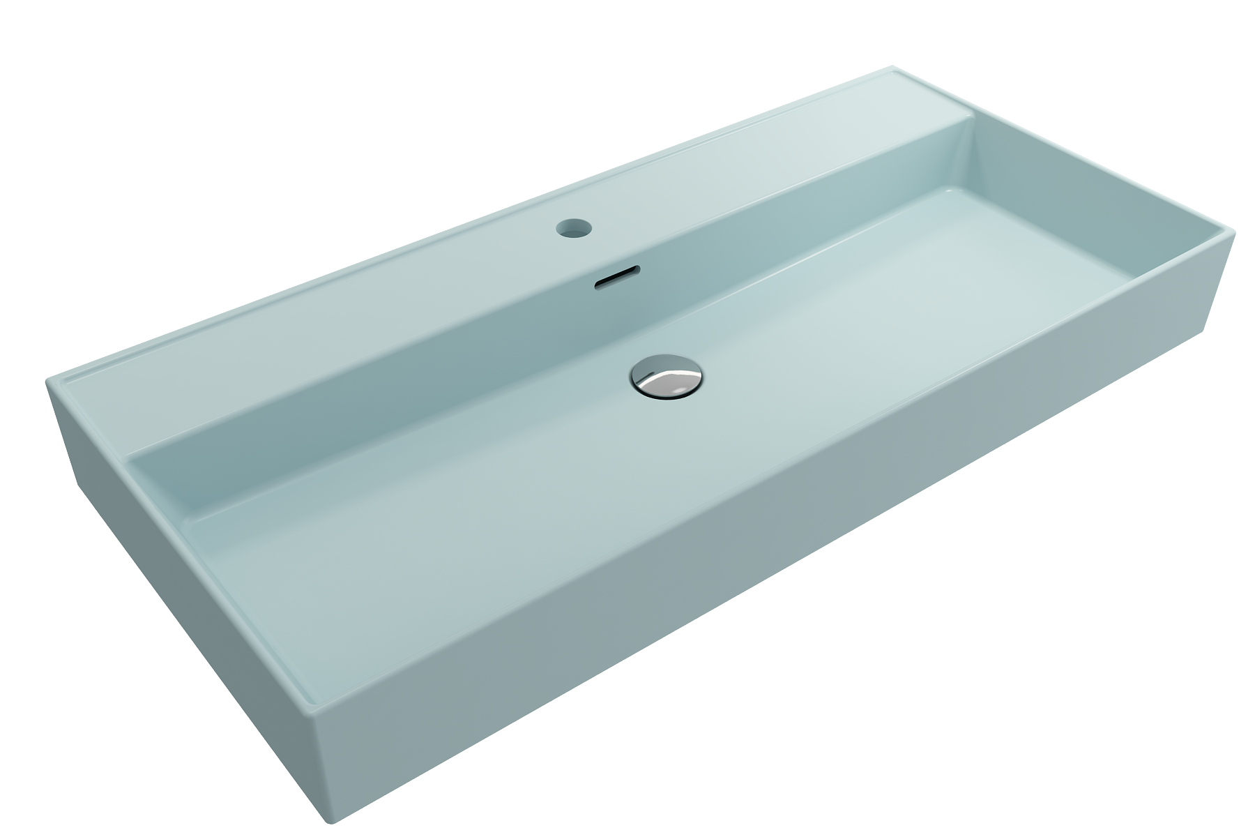 Milano Wall-Mounted Sink Fireclay  39.75 in. 1-Hole with Overflow 1378