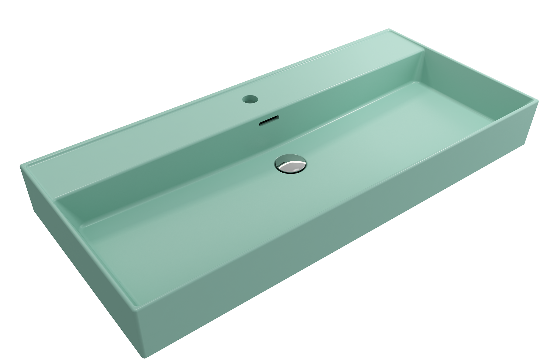 Milano Wall-Mounted Sink Fireclay  39.75 in. 1-Hole with Overflow 1378