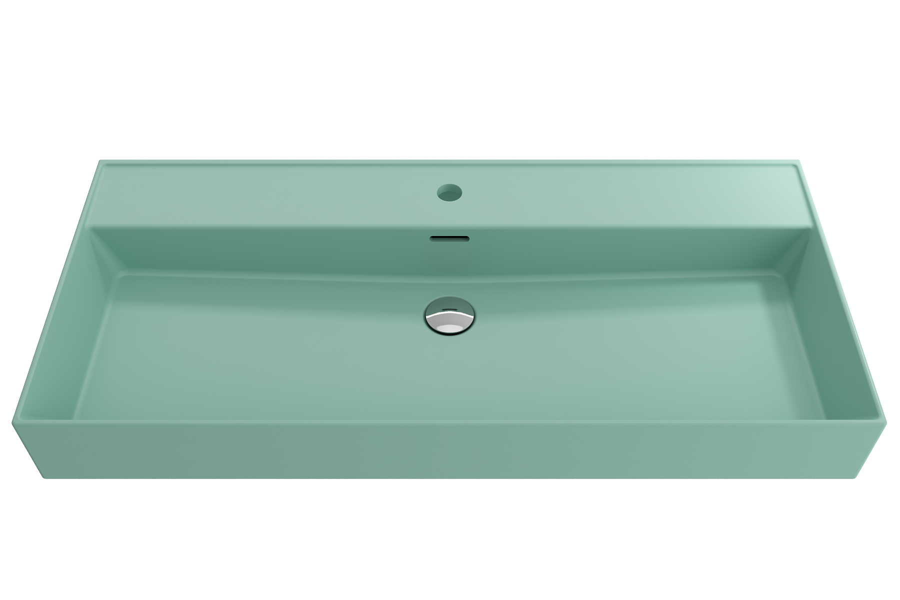 Milano Wall-Mounted Sink Fireclay  39.75 in. 1-Hole with Overflow 1378