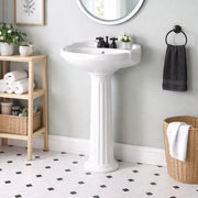 MAIDSTONE 20 Inch Pedestal Sink - 4 Inch Faucet Center