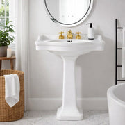 MAIDSTONE 30 Inch Bathroom Pedestal Sink