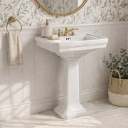 MAIDSTONE 26 Inch Porcelain Pedestal Bathroom Sink