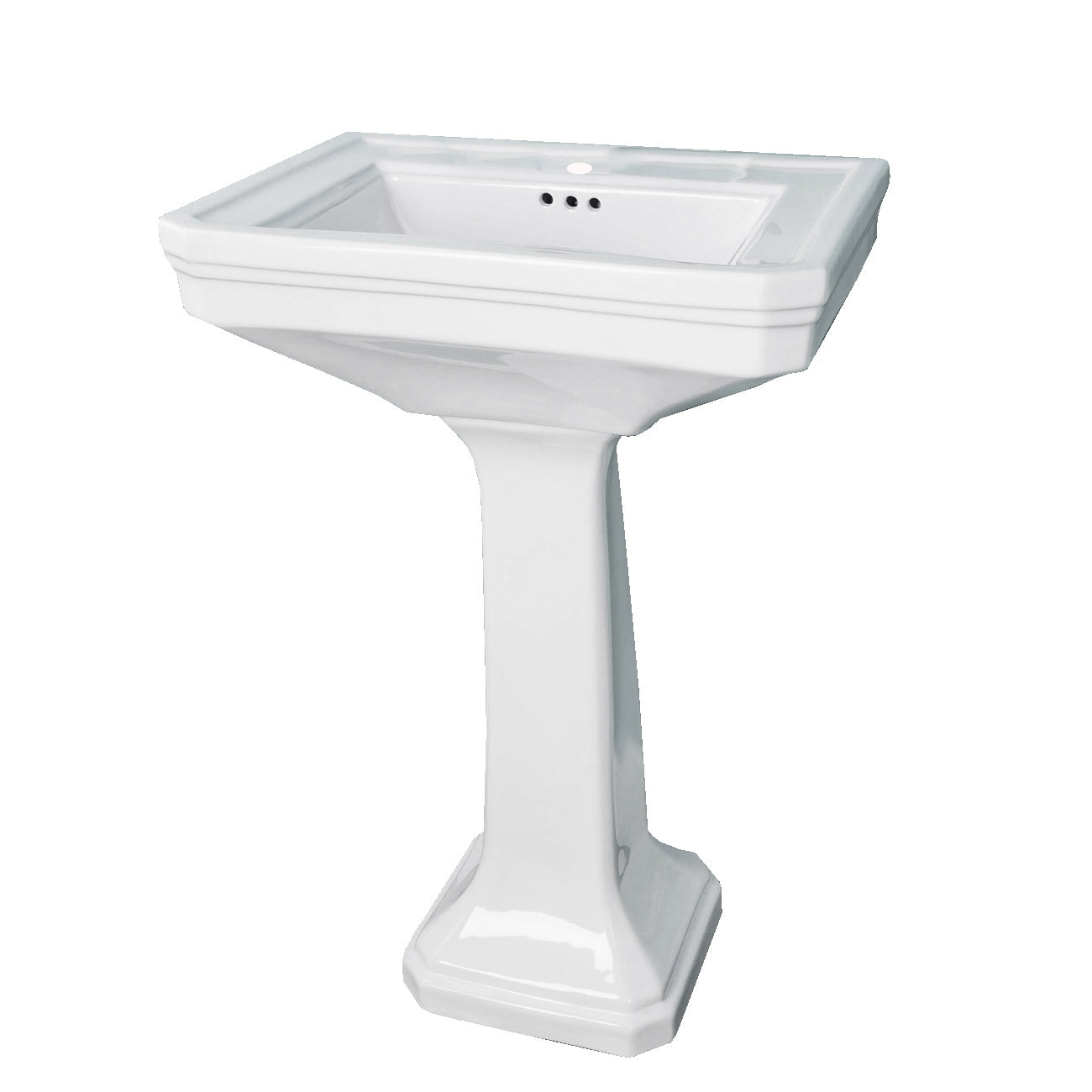 MAIDSTONE 26 Inch Porcelain Pedestal Bathroom Sink