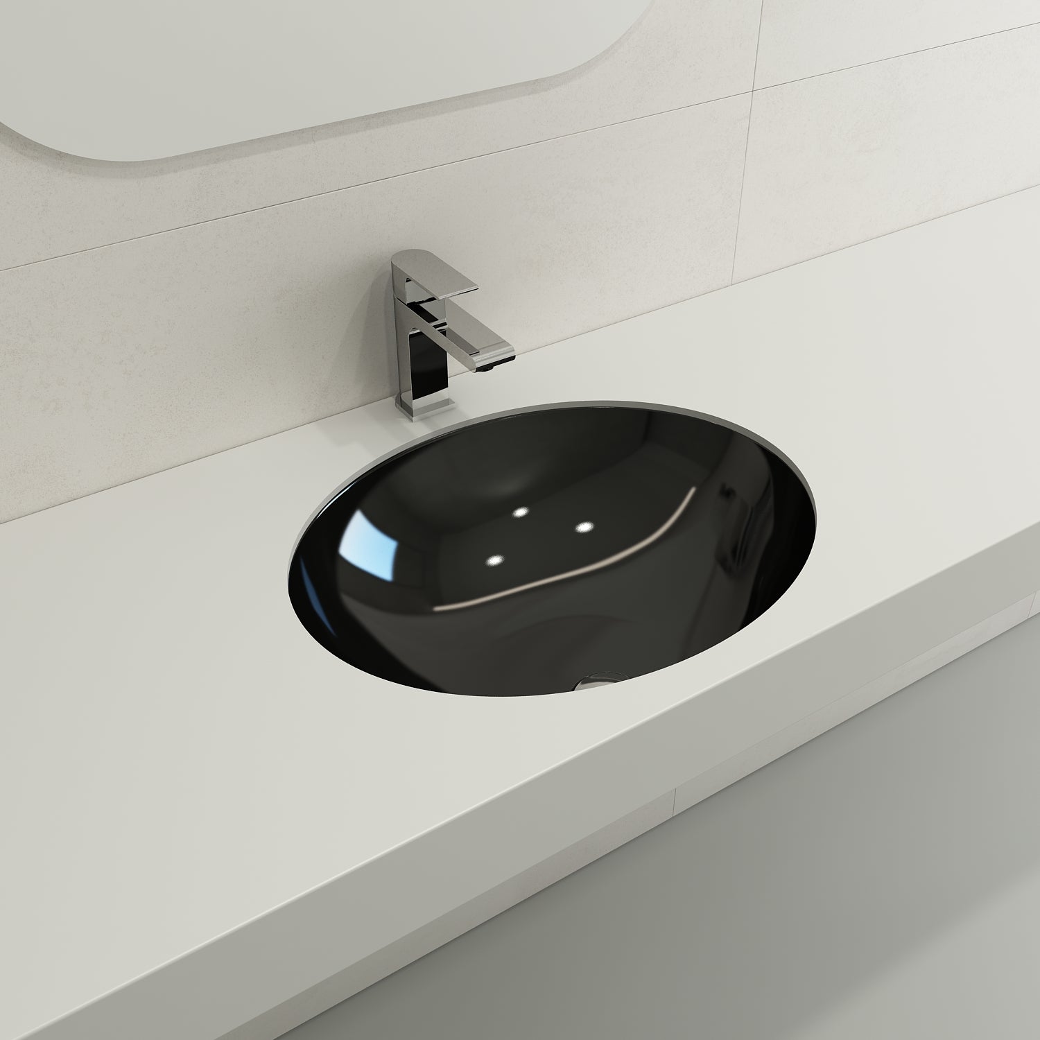 Parma Undermount Sink Fireclay 22 in. with Overflow 1384