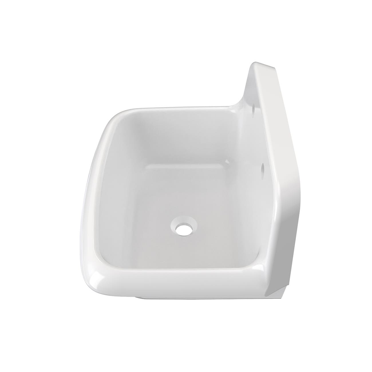 MAIDSTONE 24 Inch Porcelain Wall Mount Utility Sink - White - 8 Inch Faucet Holes