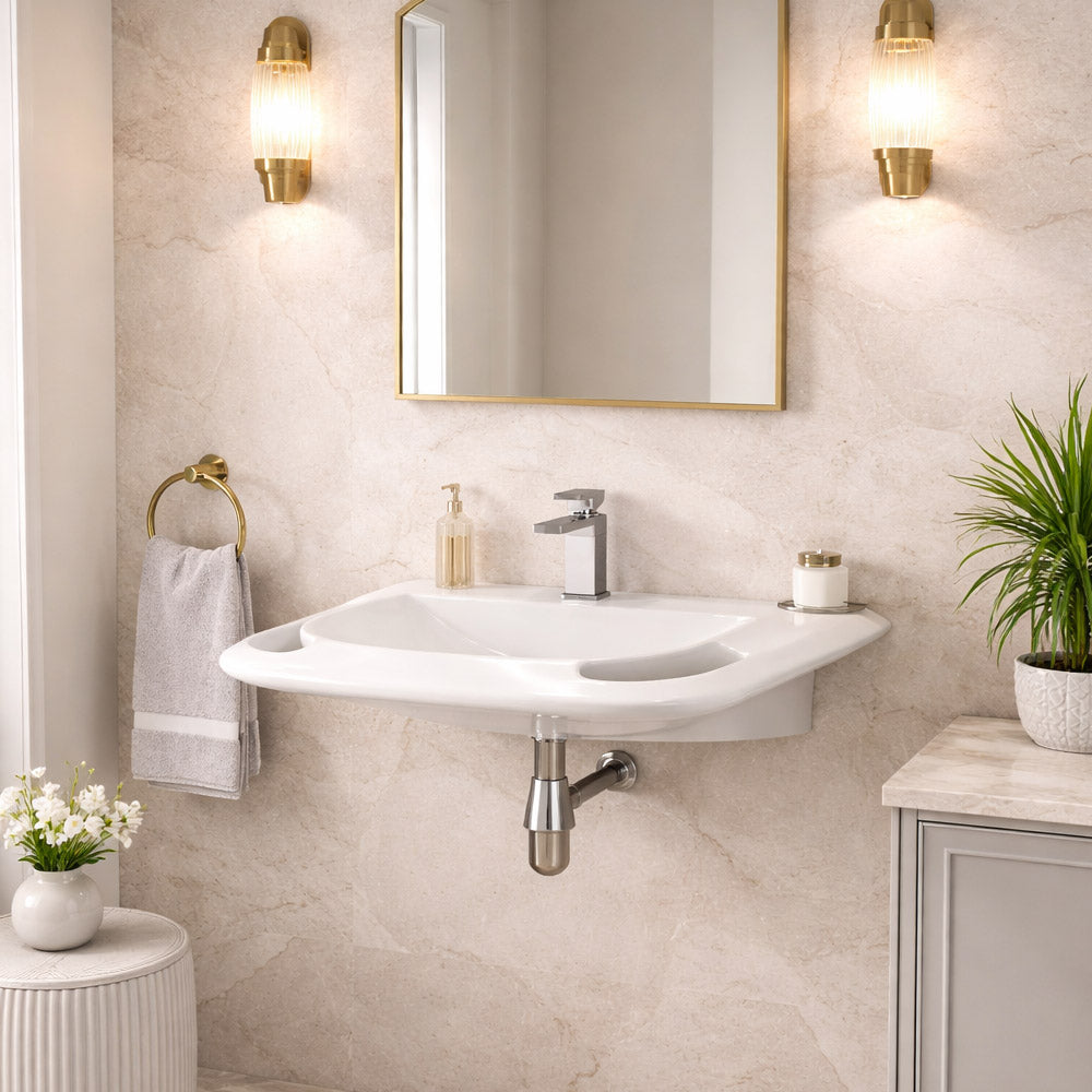 MAIDSTONE Gia 24 Inch Wall Mounted Bathroom ADA Sink