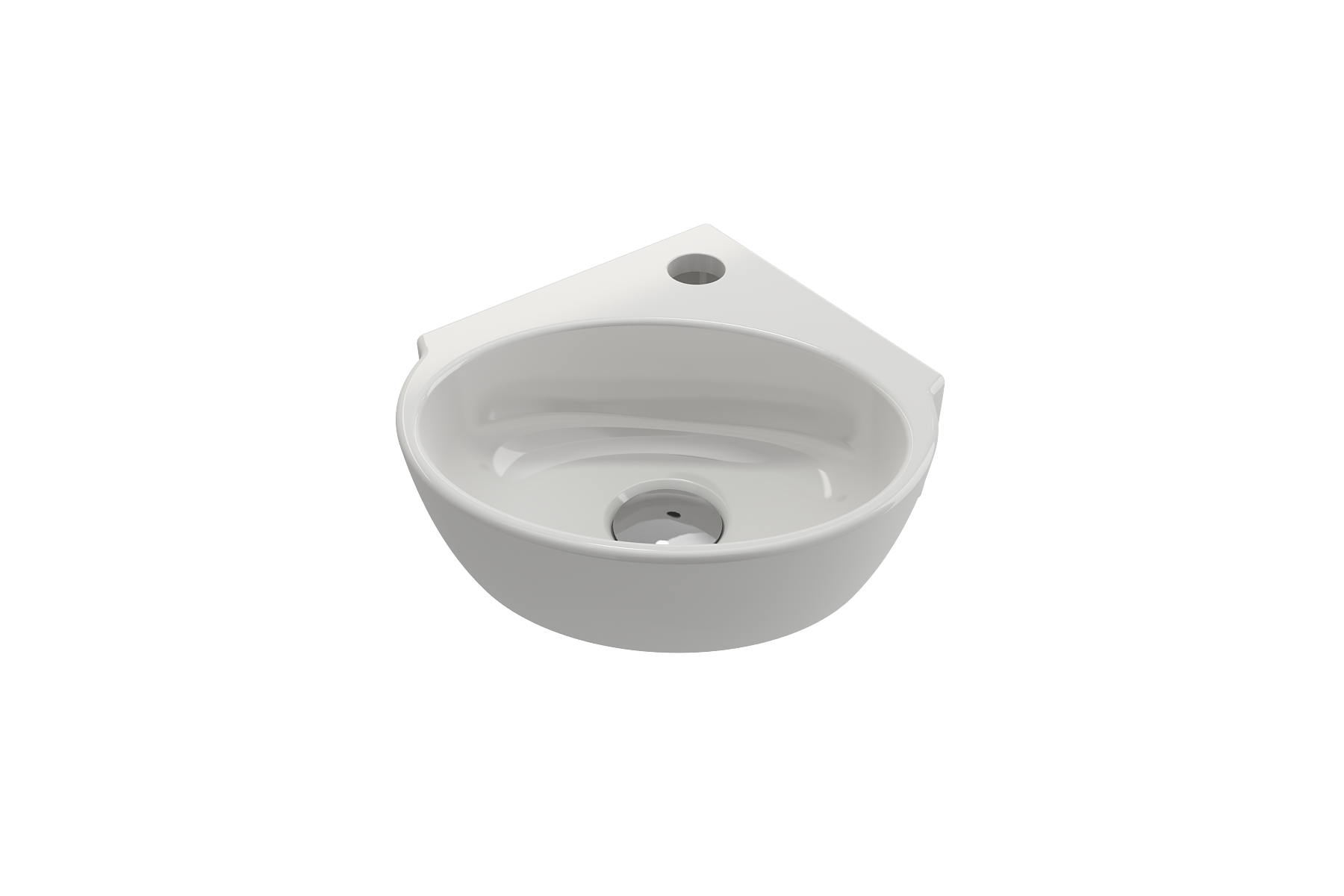 Milano Corner Sink Fireclay 12 in. 1-Hole with Overflow 1392