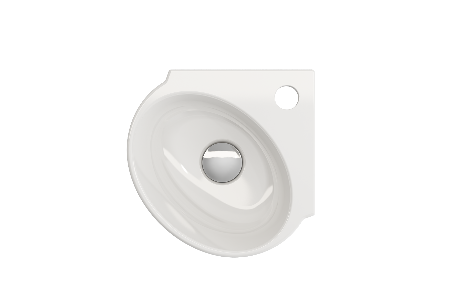 Milano Corner Sink Fireclay 12 in. 1-Hole with Overflow 1392