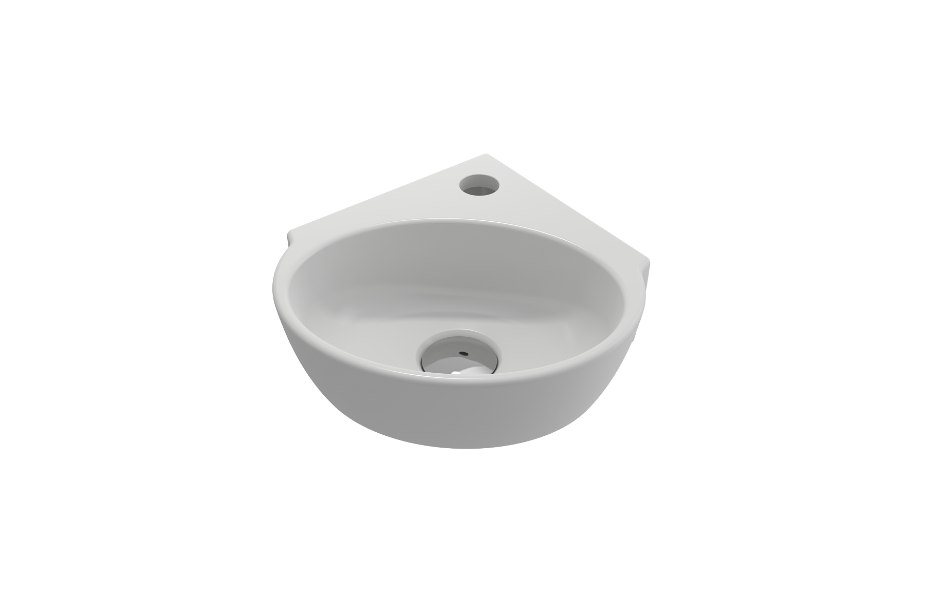 Milano Corner Sink Fireclay 12 in. 1-Hole with Overflow 1392