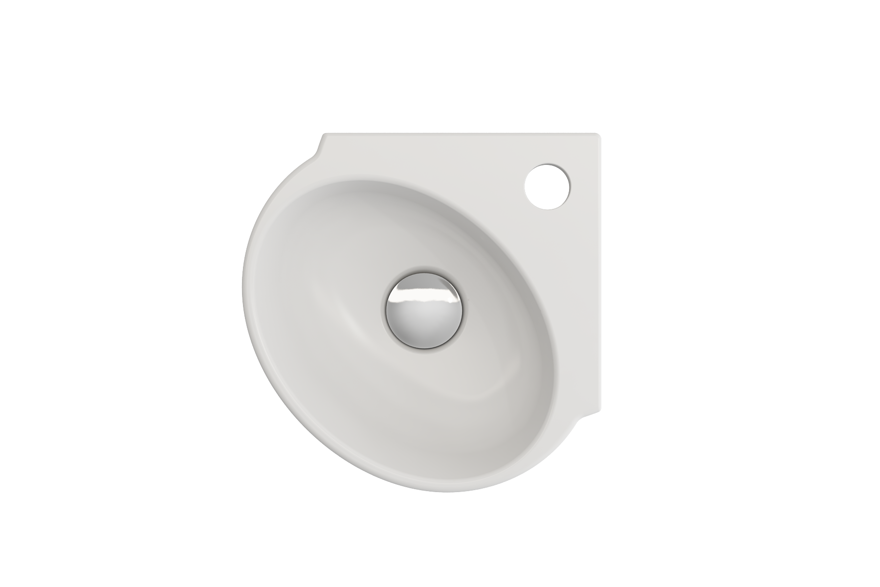 Milano Corner Sink Fireclay 12 in. 1-Hole with Overflow 1392