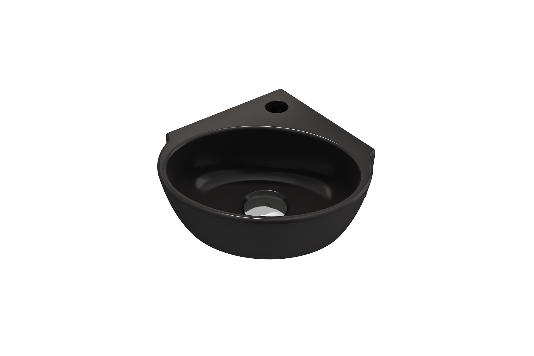 Milano Corner Sink Fireclay 12 in. 1-Hole with Overflow 1392