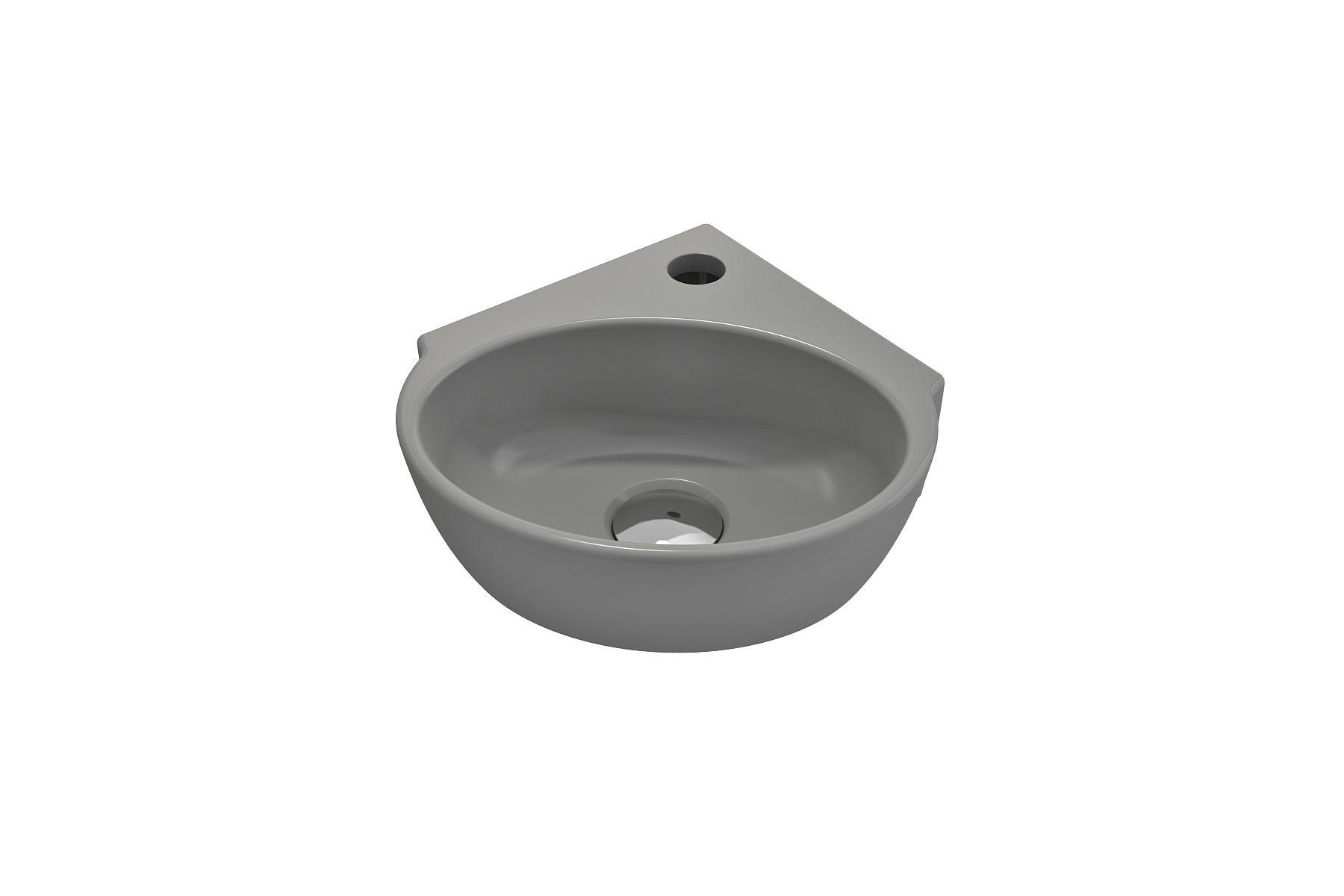 Milano Corner Sink Fireclay 12 in. 1-Hole with Overflow 1392