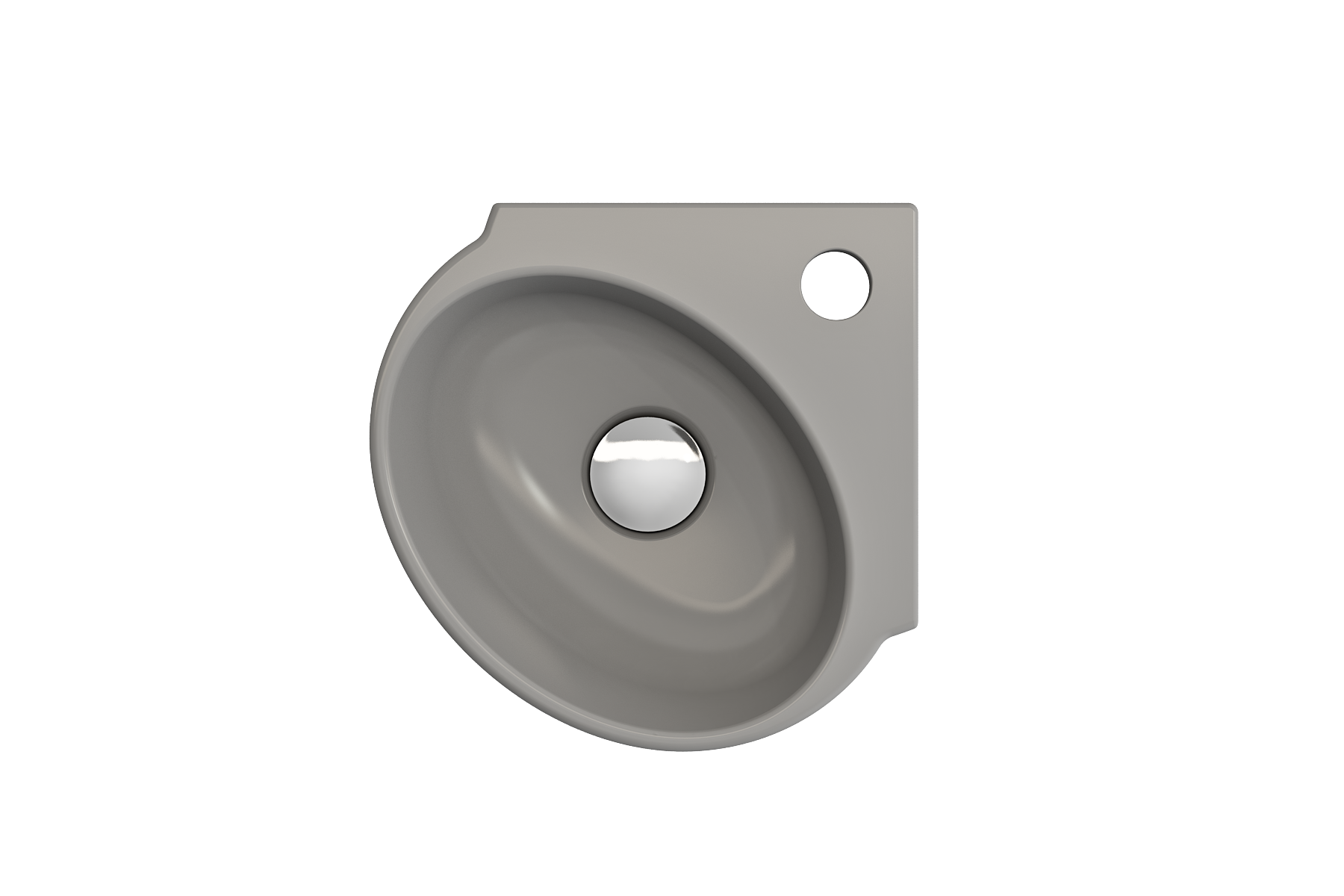 Milano Corner Sink Fireclay 12 in. 1-Hole with Overflow 1392