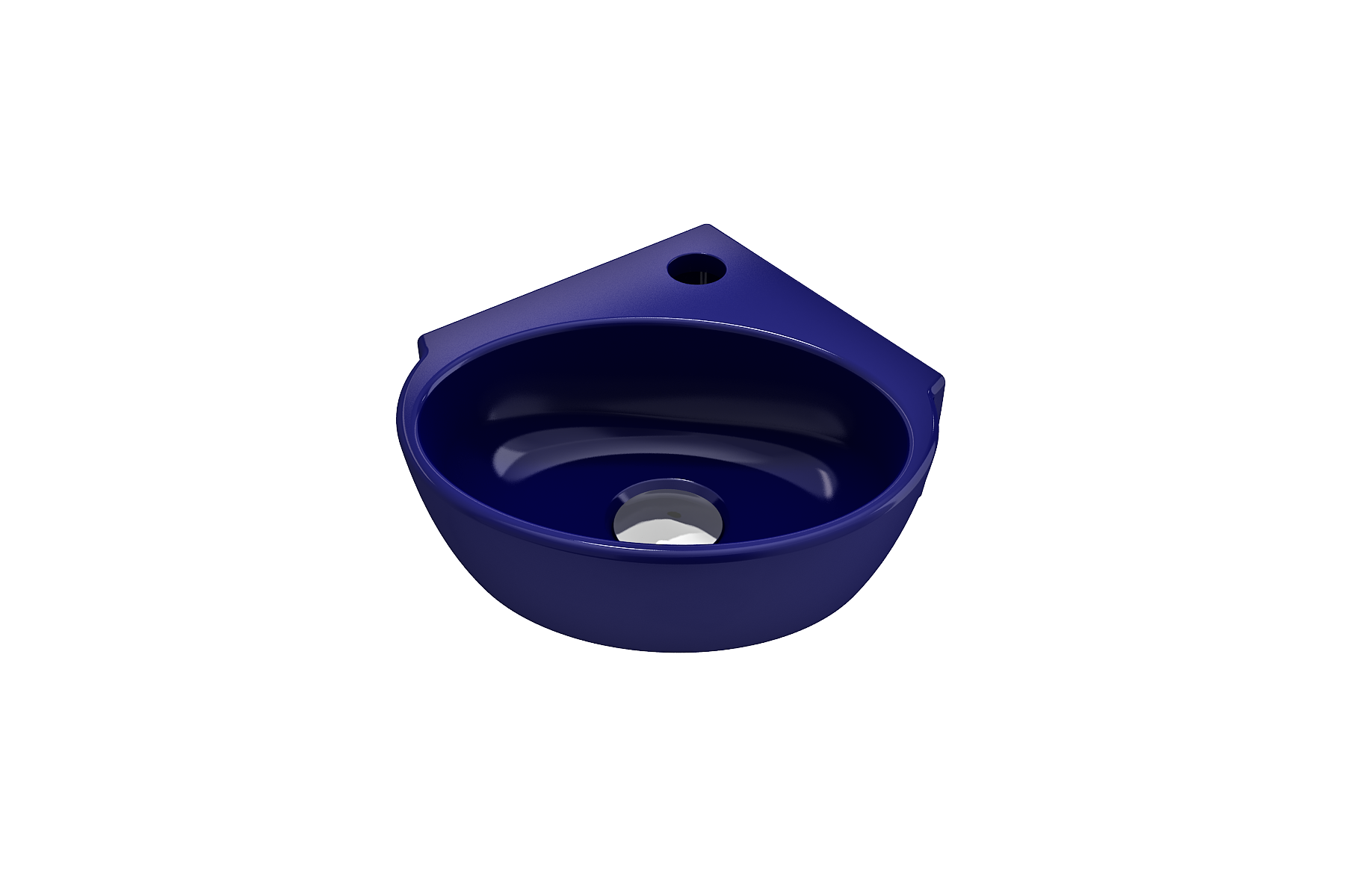 Milano Corner Sink Fireclay 12 in. 1-Hole with Overflow 1392