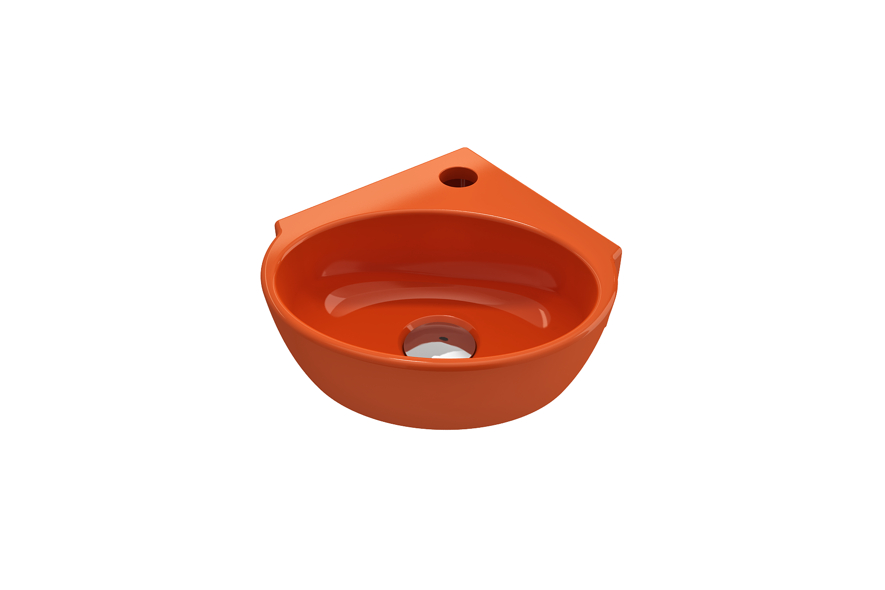 Milano Corner Sink Fireclay 12 in. 1-Hole with Overflow 1392