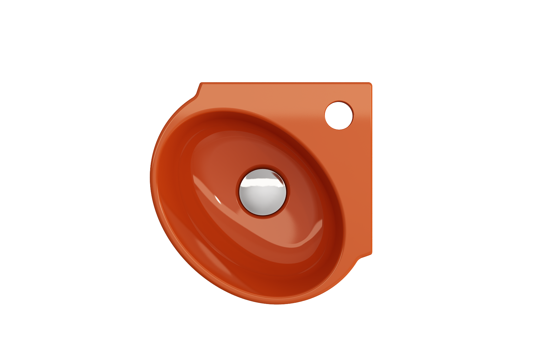 Milano Corner Sink Fireclay 12 in. 1-Hole with Overflow 1392