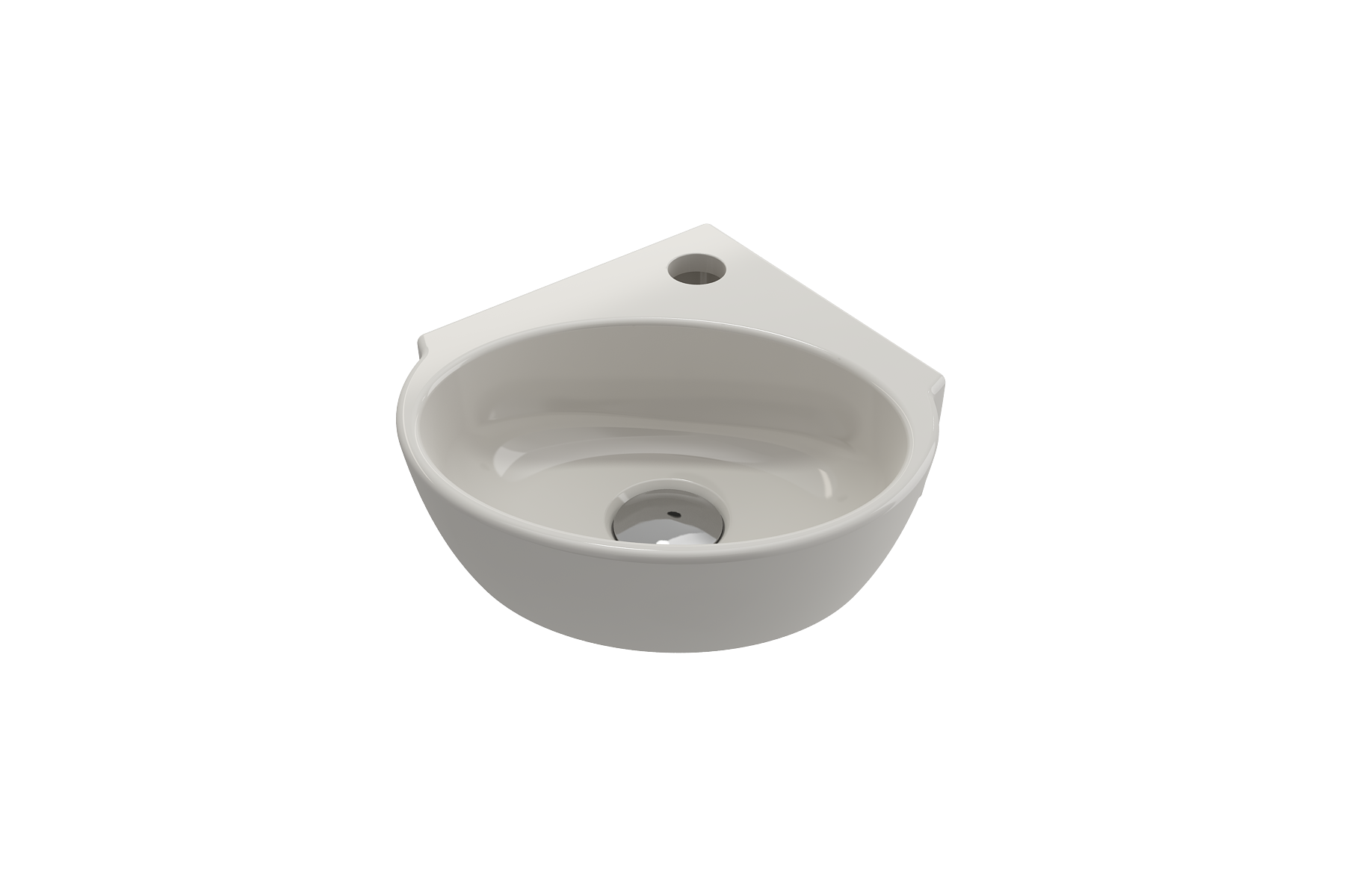 Milano Corner Sink Fireclay 12 in. 1-Hole with Overflow 1392