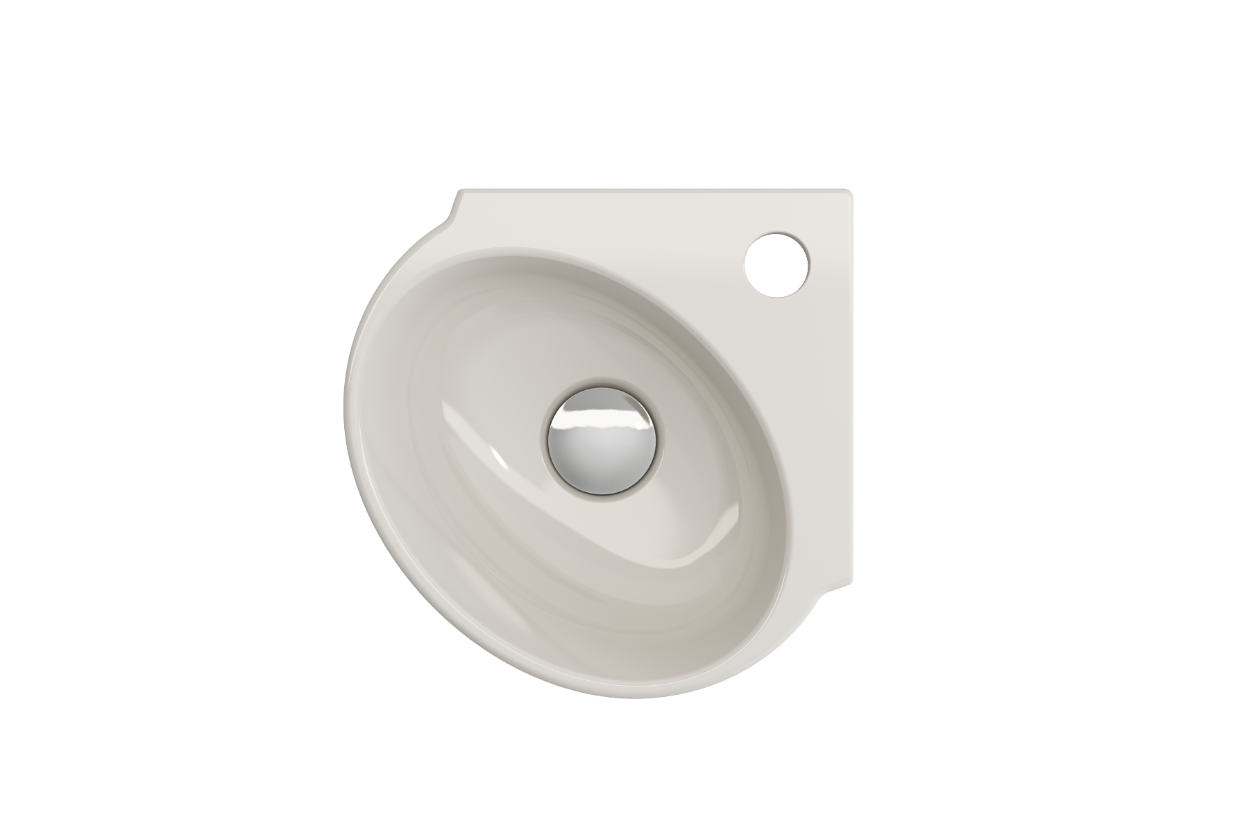 Milano Corner Sink Fireclay 12 in. 1-Hole with Overflow 1392