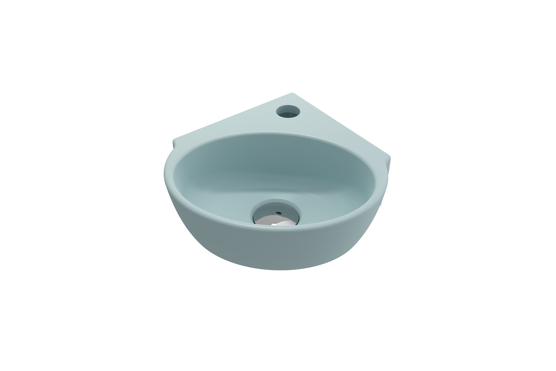 Milano Corner Sink Fireclay 12 in. 1-Hole with Overflow 1392