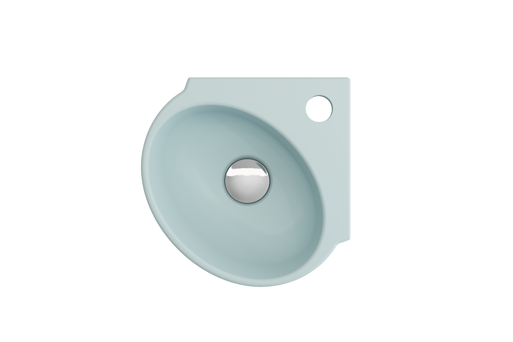 Milano Corner Sink Fireclay 12 in. 1-Hole with Overflow 1392