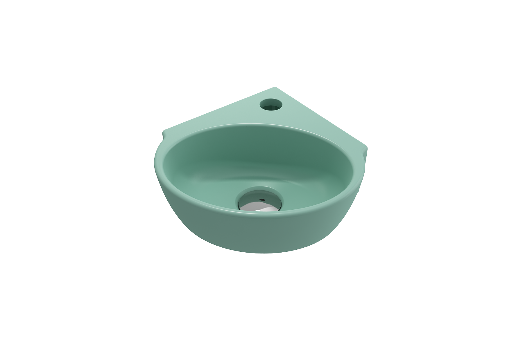 Milano Corner Sink Fireclay 12 in. 1-Hole with Overflow 1392