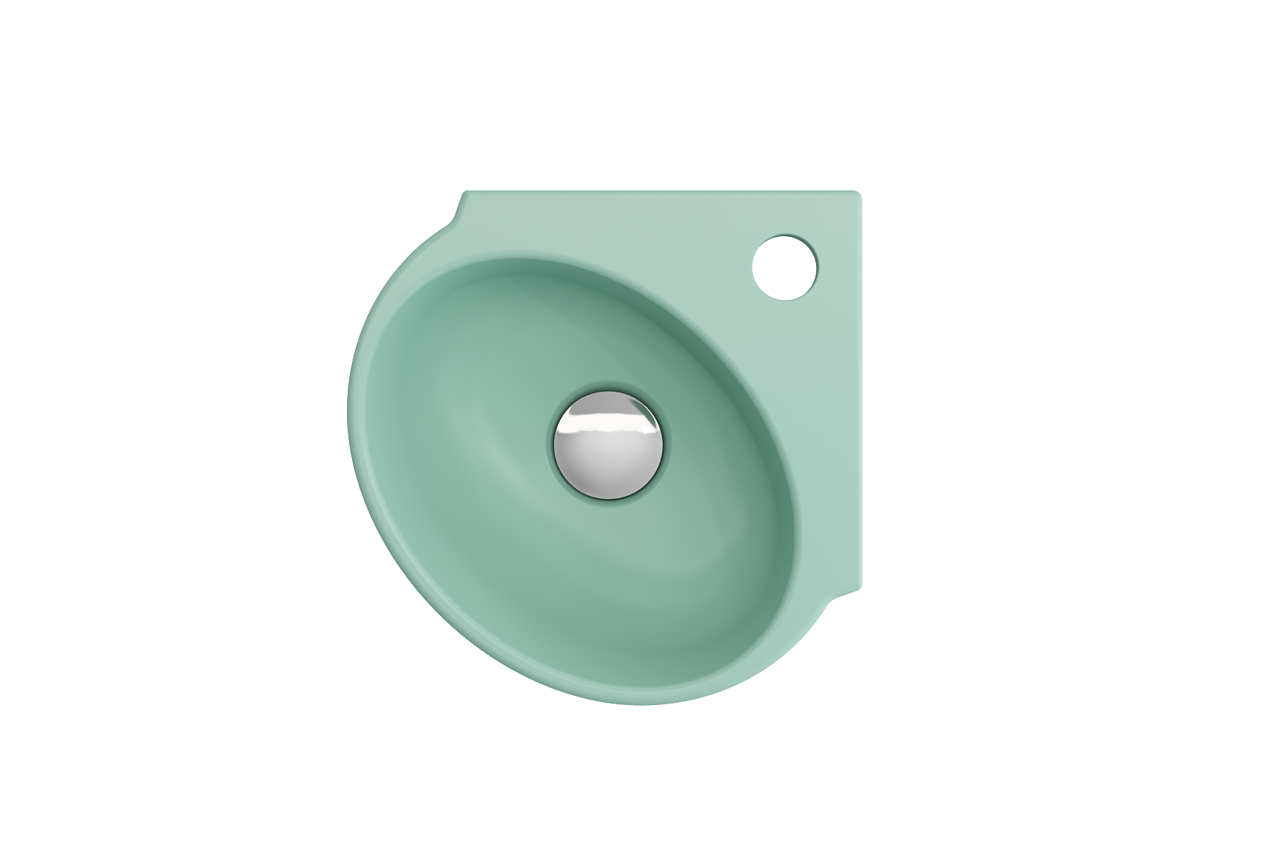 Milano Corner Sink Fireclay 12 in. 1-Hole with Overflow 1392