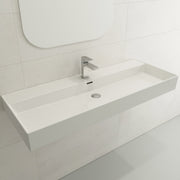 Milano Wall-Mounted Sink Fireclay 47.75 in. 1-Hole with Overflow 1394