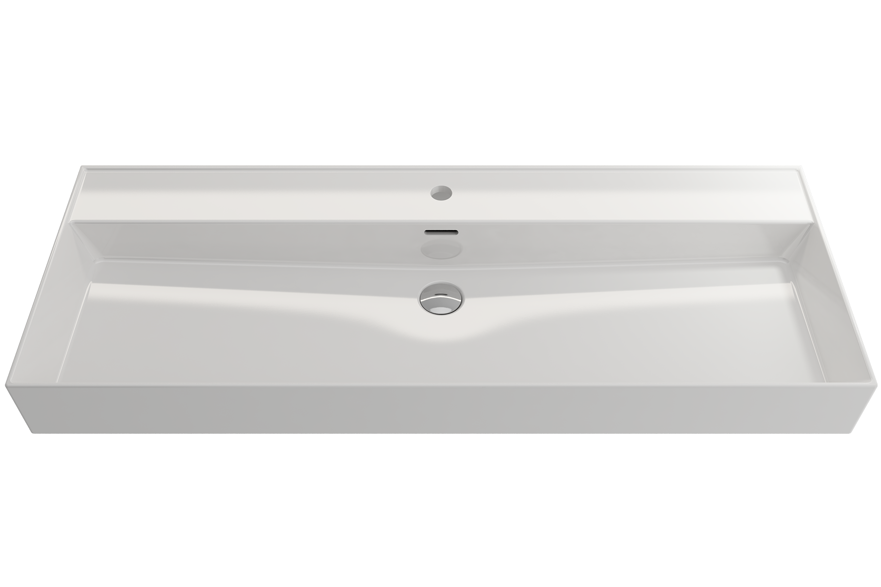 Milano Wall-Mounted Sink Fireclay 47.75 in. 1-Hole with Overflow 1394