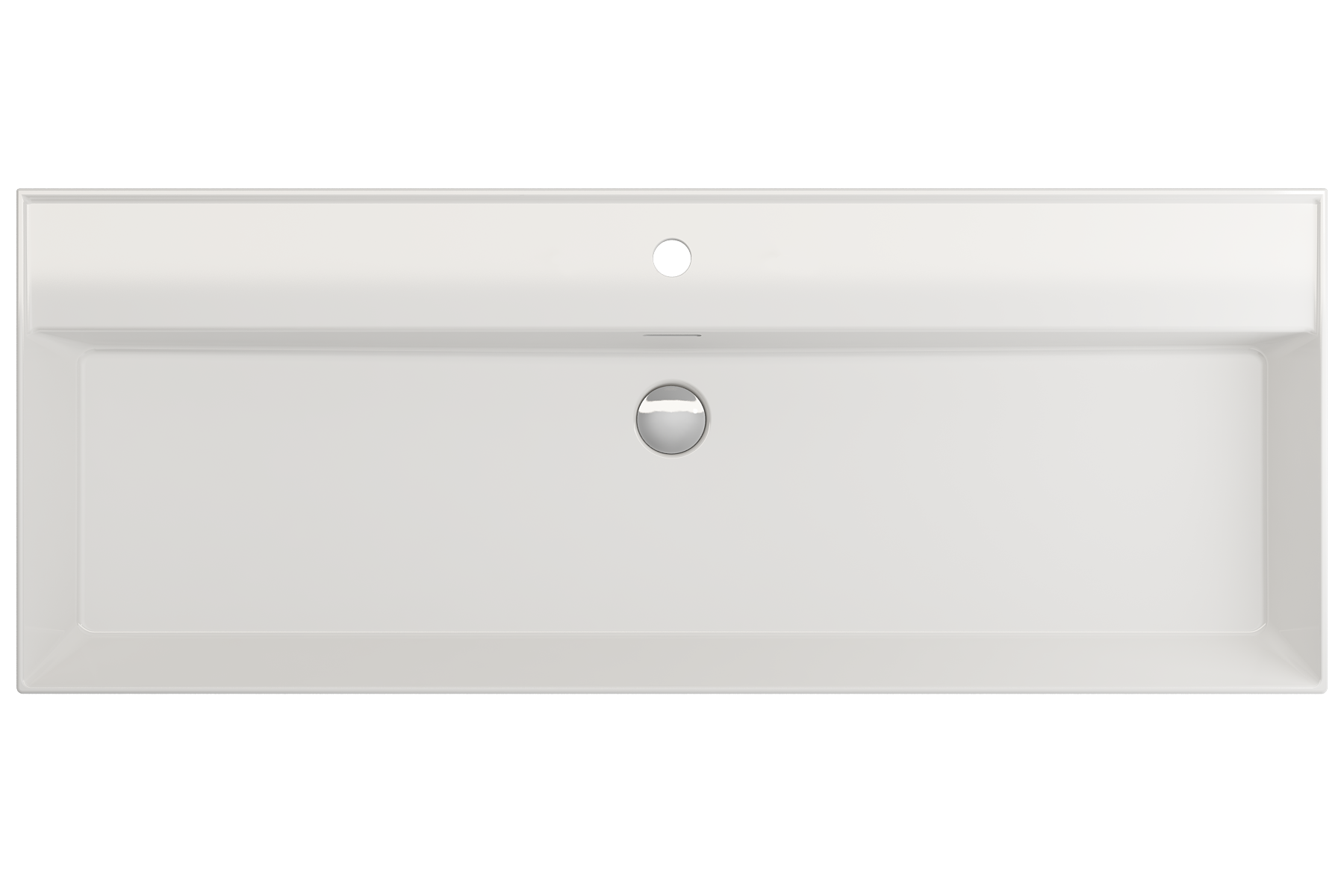 Milano Wall-Mounted Sink Fireclay 47.75 in. 1-Hole with Overflow 1394
