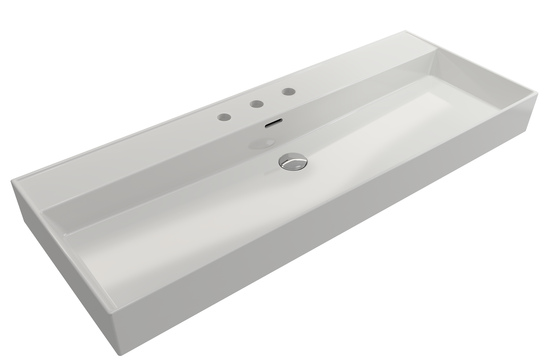 Milano Wall-Mounted Sink Fireclay 47.75 in. 3-Hole with Overflow 1394