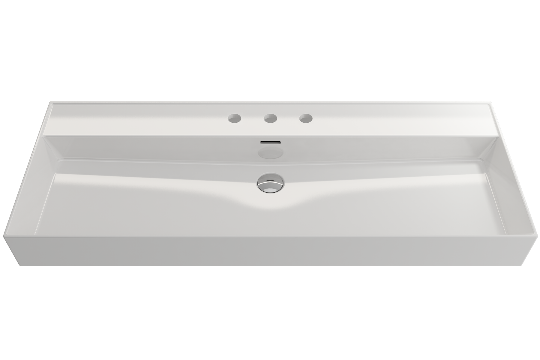 Milano Wall-Mounted Sink Fireclay 47.75 in. 3-Hole with Overflow 1394