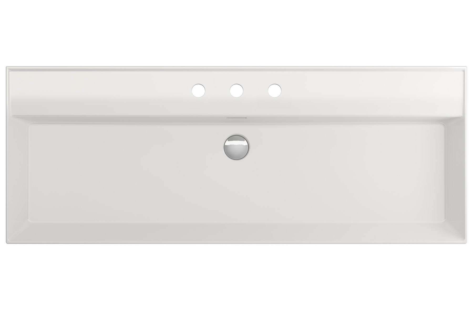 Milano Wall-Mounted Sink Fireclay 47.75 in. 3-Hole with Overflow 1394