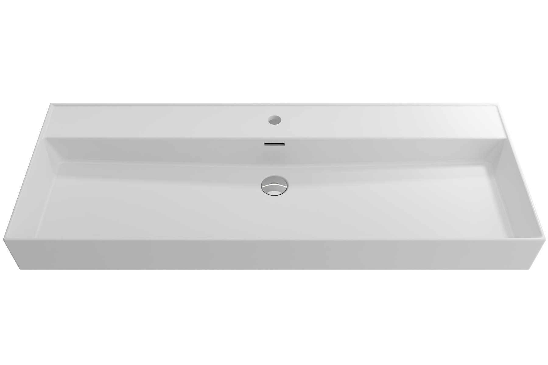 Milano Wall-Mounted Sink Fireclay 47.75 in. 1-Hole with Overflow 1394