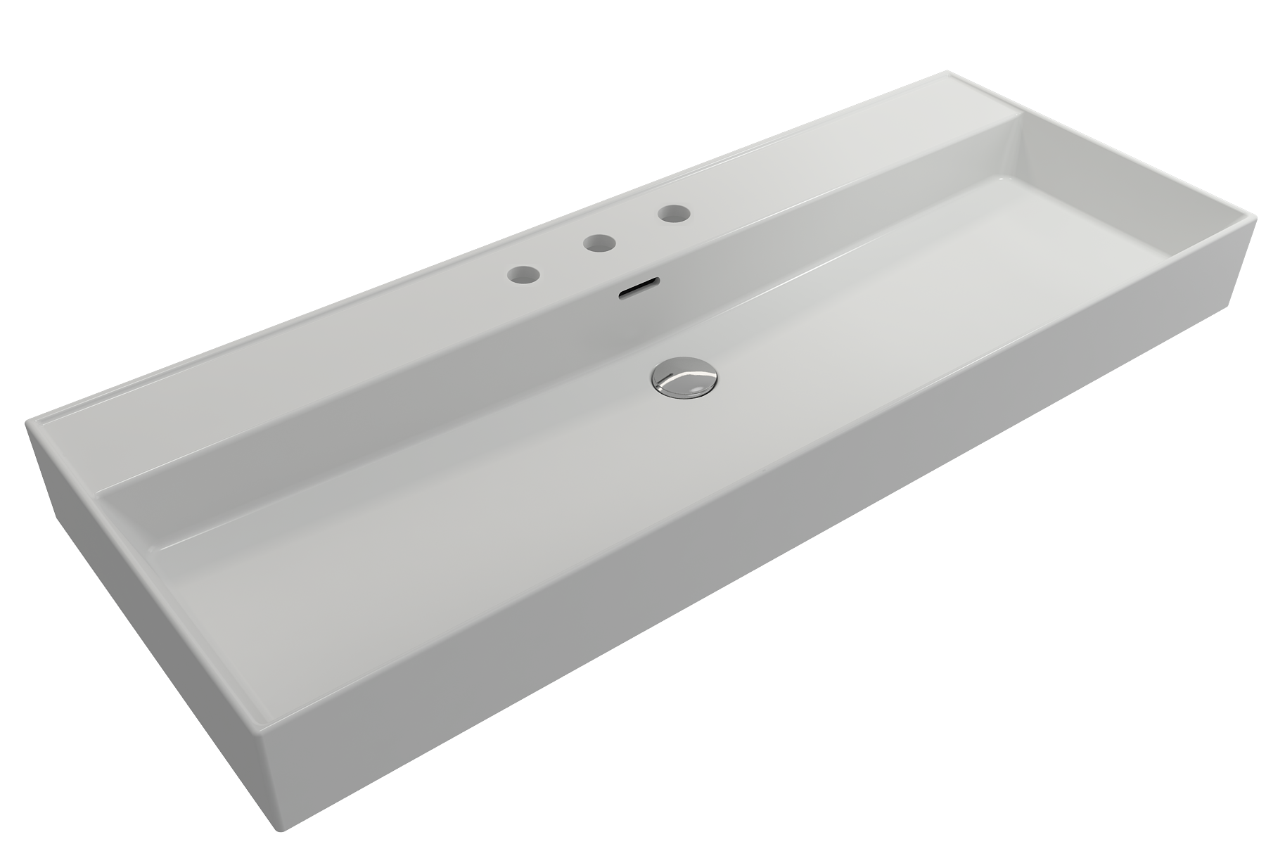 Milano Wall-Mounted Sink Fireclay 47.75 in. 3-Hole with Overflow 1394