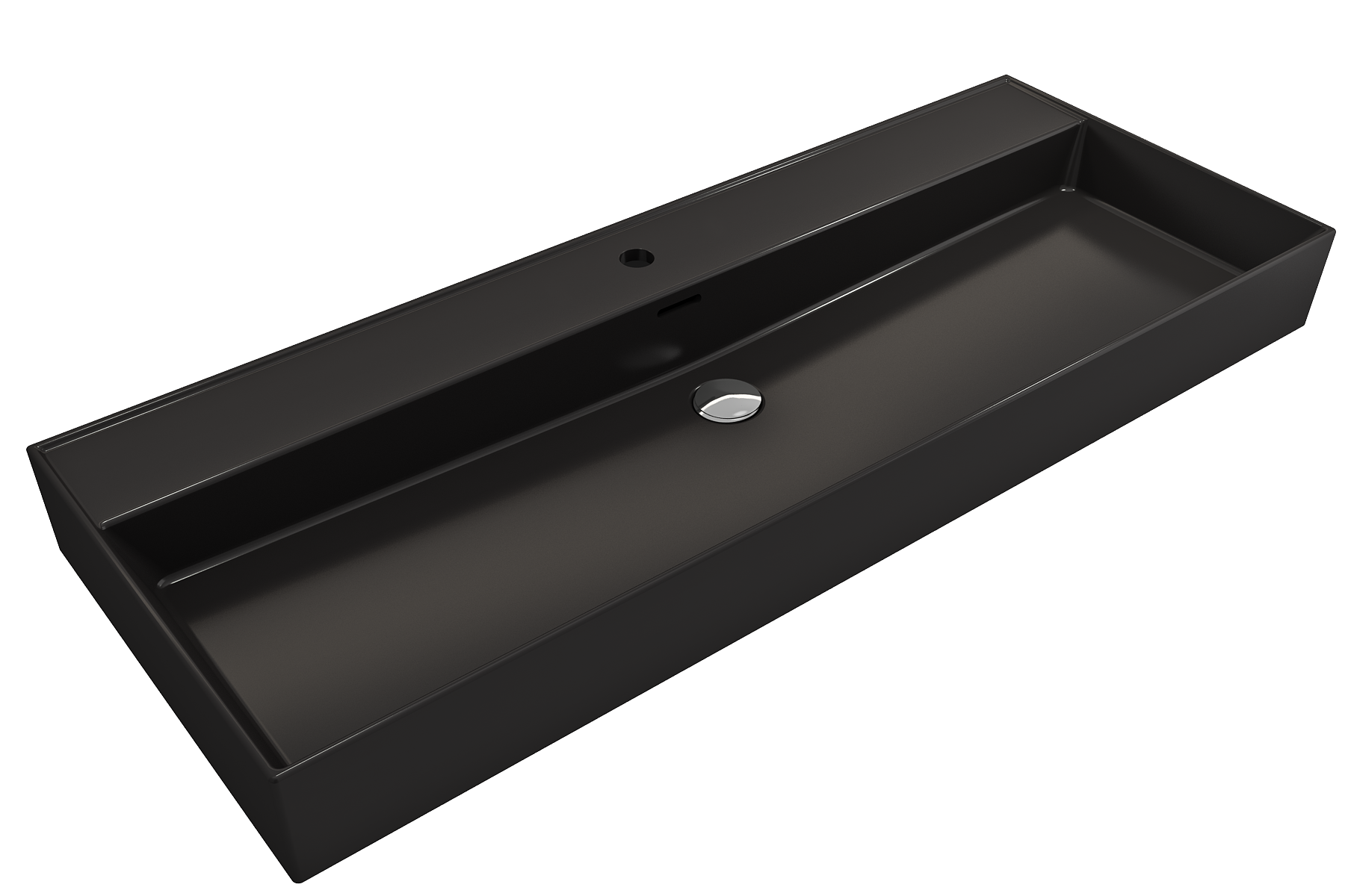 Milano Wall-Mounted Sink Fireclay 47.75 in. 1-Hole with Overflow 1394