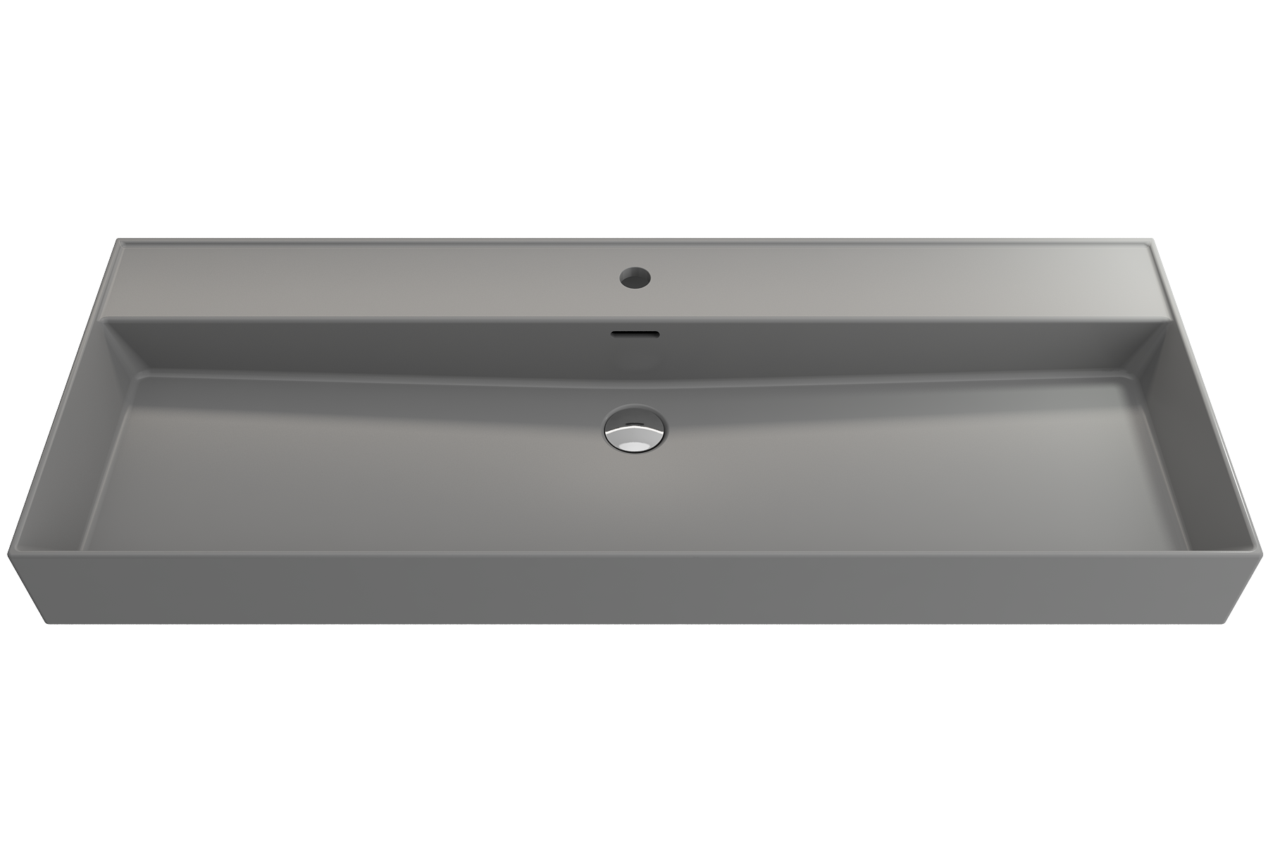 Milano Wall-Mounted Sink Fireclay 47.75 in. 1-Hole with Overflow 1394