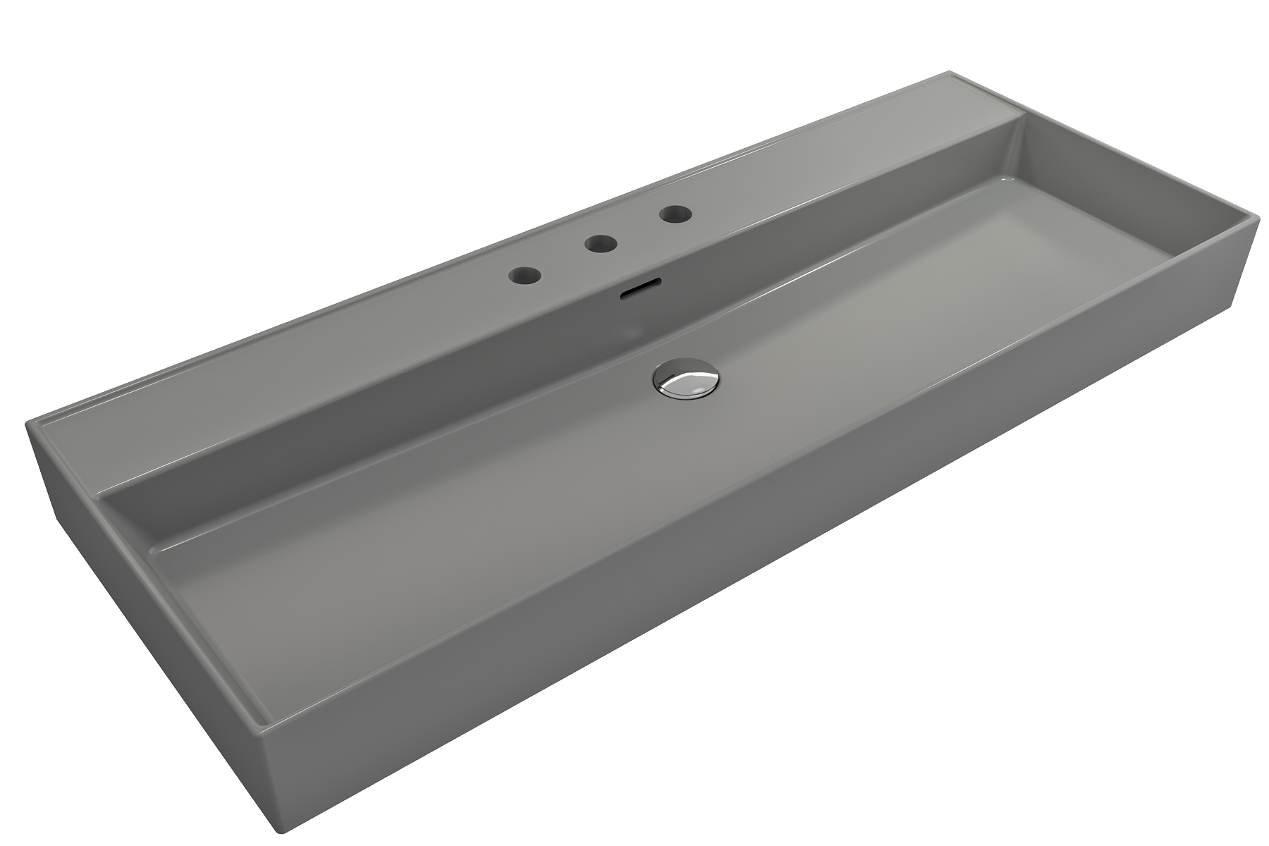 Milano Wall-Mounted Sink Fireclay 47.75 in. 3-Hole with Overflow 1394