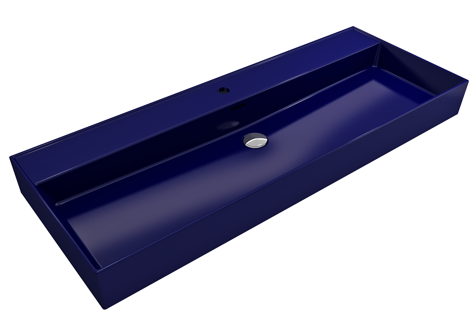 Milano Wall-Mounted Sink Fireclay 47.75 in. 1-Hole with Overflow 1394