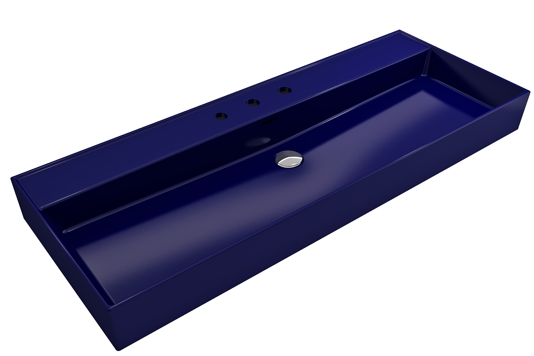 Milano Wall-Mounted Sink Fireclay 47.75 in. 3-Hole with Overflow 1394