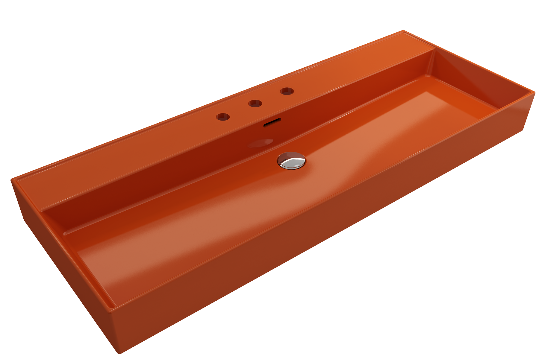 Milano Wall-Mounted Sink Fireclay 47.75 in. 3-Hole with Overflow 1394